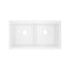 SHAWS MSUM3318 33 Inch Shaker Double Bowl Undermount Fireclay Kitchen Sink