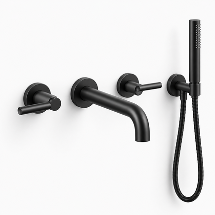 Wall mount tub filler