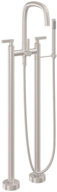 CALIFORNIA FAUCETS 0803-37.18 San Elijo Tub Fillers Contemporary Floor Mount Tub Filler - Quad Arc Spout