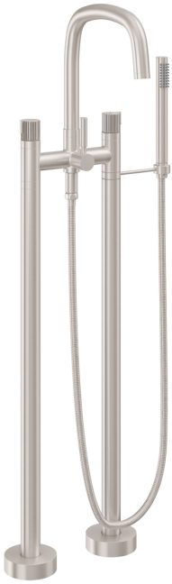 CALIFORNIA FAUCETS 0803-39PI.18 San Elijo Tub Fillers Contemporary Floor Mount Tub Filler - Quad Arc Spout