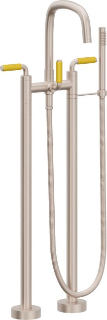 CALIFORNIA FAUCETS 0803-41-YP.18 San Elijo Tub Fillers Contemporary Floor Mount Tub Filler - Quad Arc Spout