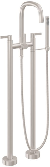 CALIFORNIA FAUCETS 0803-E3.18 San Elijo Tub Fillers Contemporary Floor Mount Tub Filler - Quad Arc Spout
