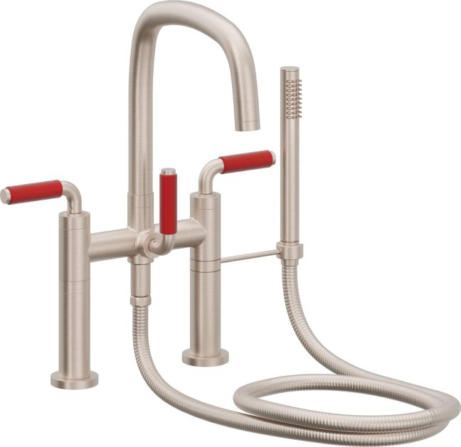 CALIFORNIA FAUCETS 0808-41-RD.18 San Elijo Tub Fillers Contemporary Deck Mount Tub Filler - Quad Arc Spout