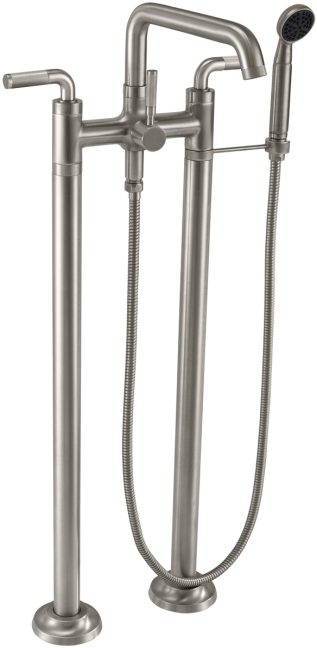 CALIFORNIA FAUCETS 0903-30K.18 Descanso Tub Fillers Industrial Floor Mount Tub Filler - Low Quad Spout