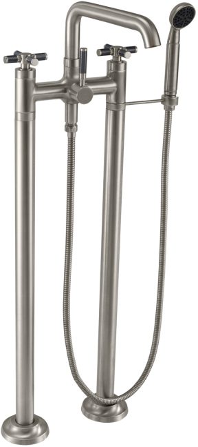 CALIFORNIA FAUCETS 0903-30XF.18 Descanso Tub Fillers Industrial Floor Mount Tub Filler - Low Quad Spout