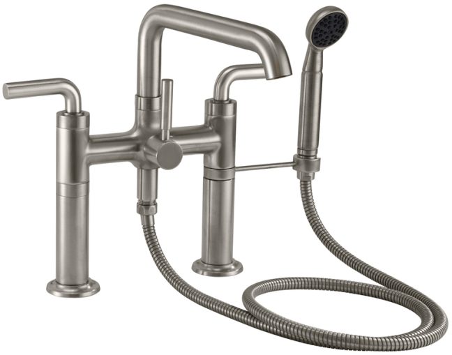 CALIFORNIA FAUCETS 0908-30.20 Descanso Tub Fillers Industrial Deck Mount Tub Filler - Low Quad Spout