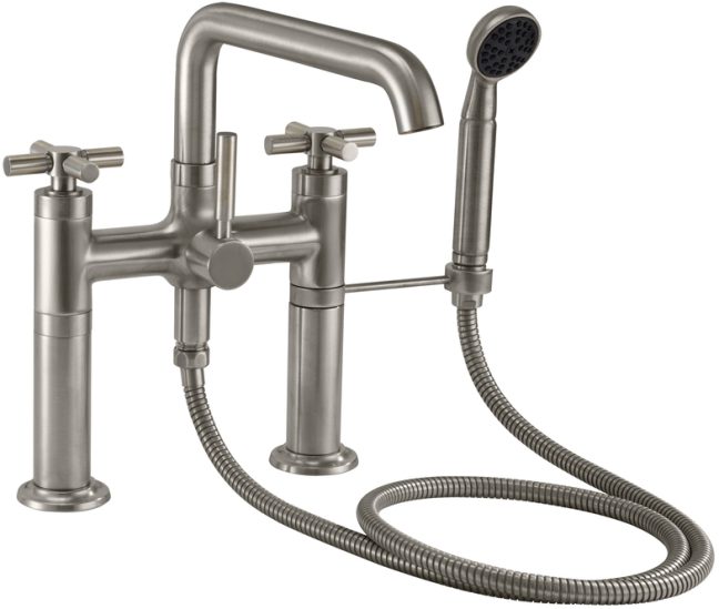 CALIFORNIA FAUCETS 0908-30X.18 Descanso Tub Fillers Industrial Deck Mount Tub Filler - Low Quad Spout
