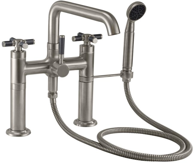 CALIFORNIA FAUCETS 0908-30XF.20 Descanso Tub Fillers Industrial Deck Mount Tub Filler - Low Quad Spout