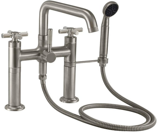 CALIFORNIA FAUCETS 0908-30XK.18 Descanso Tub Fillers Industrial Deck Mount Tub Filler - Low Quad Spout