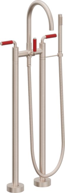 CALIFORNIA FAUCETS 1103-41-RD.20 Asilomar Tub Fillers Contemporary Floor Mount Tub Filler - Arc Spout