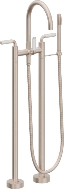 CALIFORNIA FAUCETS 1103-41-WP.18 Asilomar Tub Fillers Contemporary Floor Mount Tub Filler - Arc Spout