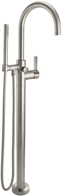 CALIFORNIA FAUCETS 1111-E3.18 Asilomar Tub Fillers Contemporary Single Hole Floor Mount Tub Filler - Arc Spout