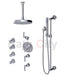 RUBINET 47GNL Genesis Temperature Control Shower with Three Separate Volume Controls, 8" Ceiling Mount Shower Head, Adjustable Slide Bar, Integral Supply, Hand Held Shower & Four Body Sprays (Trim Only)