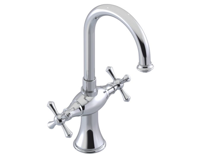 RUBINET 1CFMC Jasmin Single Hole Dual Handle Lav. Set. (less drain) Main image