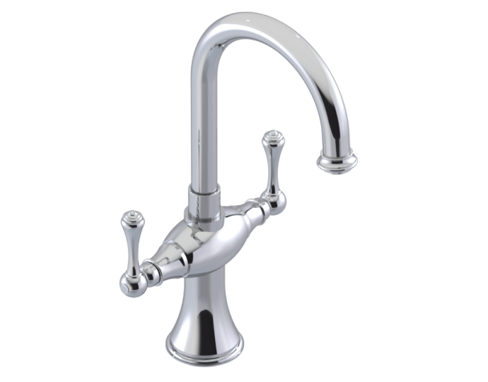 RUBINET 1CFML Jasmin Single Hole Dual Handle Lav. Set. (less drain)