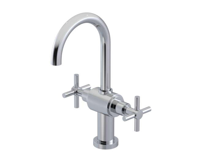 RUBINET 1CGLC Genesis Single Hole Dual Handle Lav. Set with LaSalle Spout (less drain)