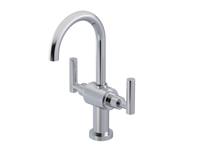 RUBINET 1CGLL Genesis Single Hole Dual Handle Lav. Set with LaSalle Spout (less drain)