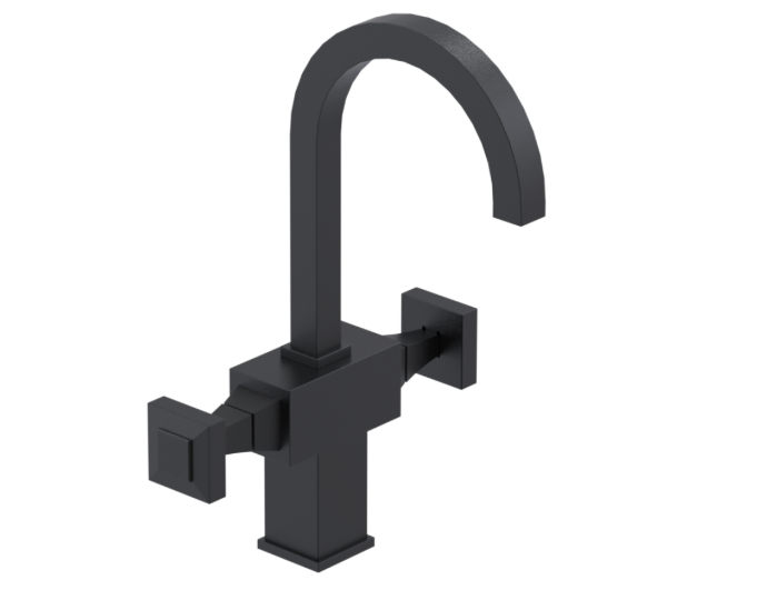 RUBINET 1CICQ Ice Single Hole Dual Handle Lav. Set. (less drain)