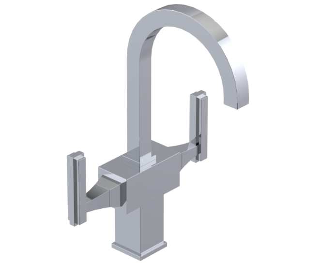 RUBINET 1CMQL Matthew Quinn Single Hole Dual Handle Lav. Set. (less drain)