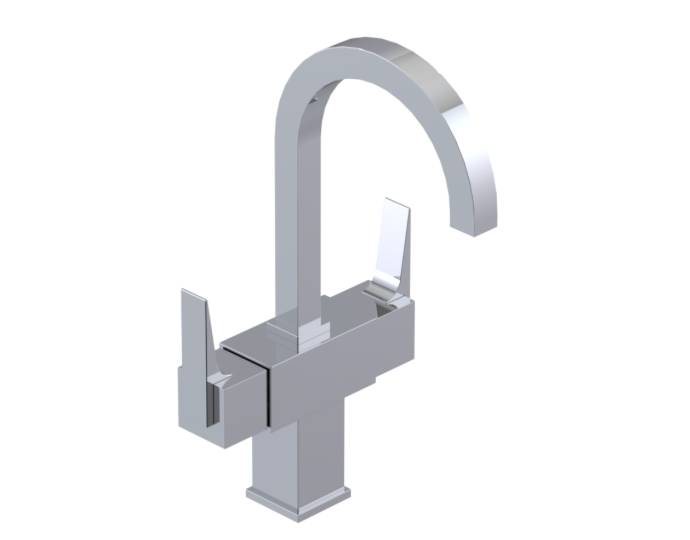 RUBINET 1CRSL Seven Single Hole Dual Handle Lav. Set. (less drain)