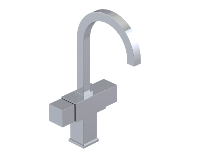 RUBINET 1CRSQ Seven Single Hole Dual Handle Lav. Set. (less drain)
