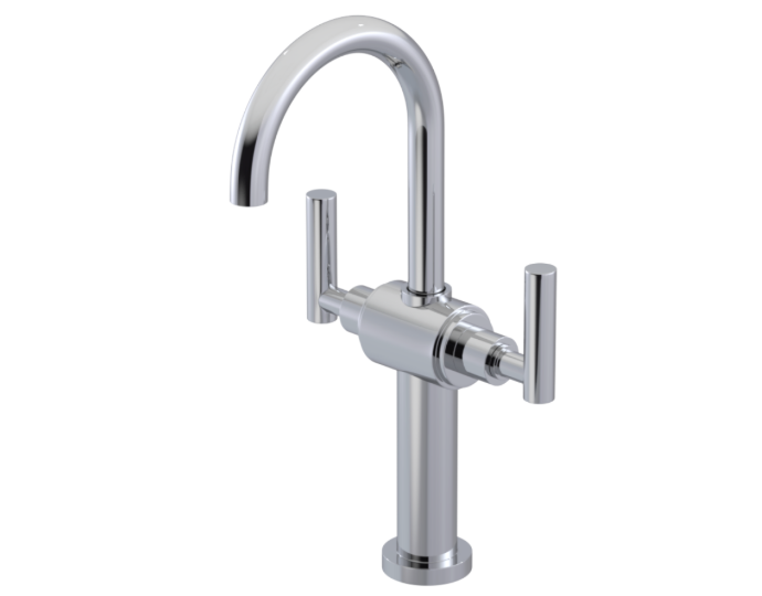 RUBINET 1DGLL Genesis Single Hole Dual Handle Lav. Set with LaSalle Spout with extended base (less drain)
