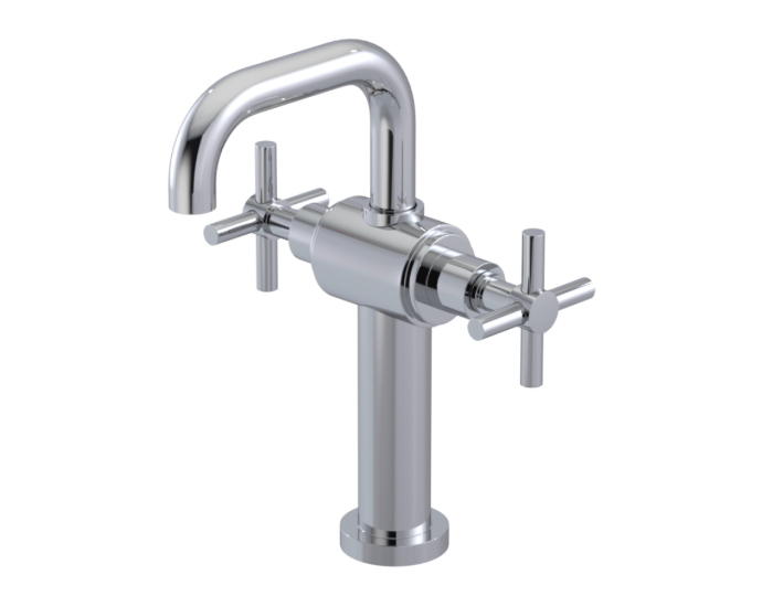 RUBINET 1DGNC Genesis Single Hole Dual Handle Lav. Set. with extended base (less drain)