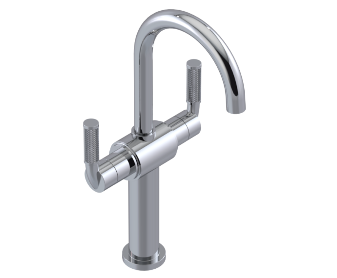 RUBINET 1DHOL H2O Single Hole Dual Handle Lav. Set. with extended base (less drain)