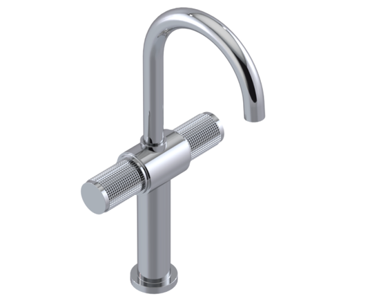 RUBINET 1DHOR H2O Single Hole Dual Handle Lav. Set. with extended base (less drain)