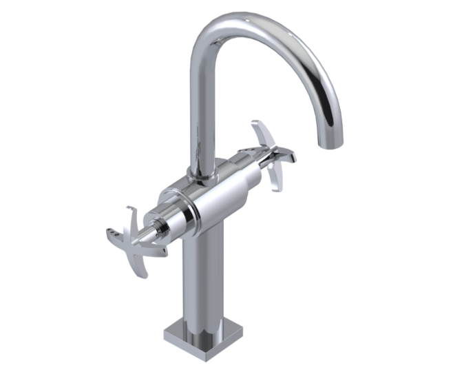 RUBINET 1DLAC LaSalle Single Hole Dual Handle Lav. Set. with extended base (less drain) Main image