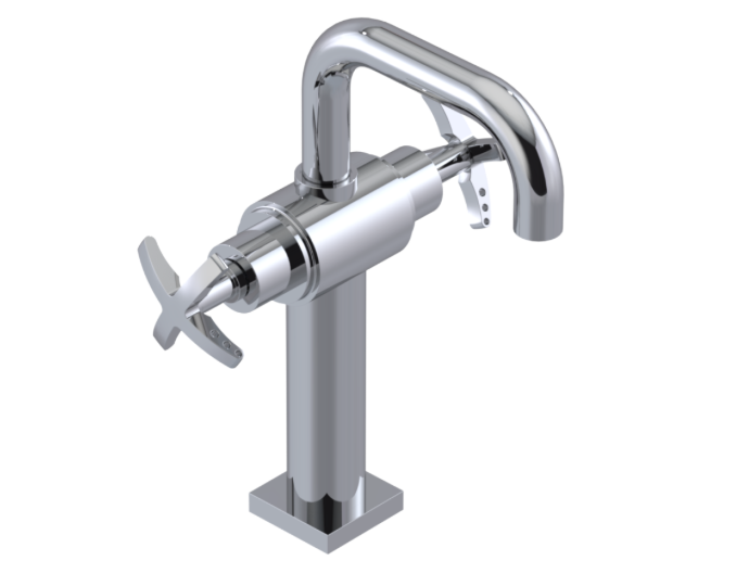 RUBINET 1DLGC LaSalle Single Hole Dual Handle Lav. Set. with extended base with Genesis spout (less drain) Main image
