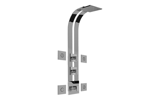 Graff Solar GE3.100A-LM31S-T Square Thermostatic Ski Shower Set w/Body Sprays (Trim)