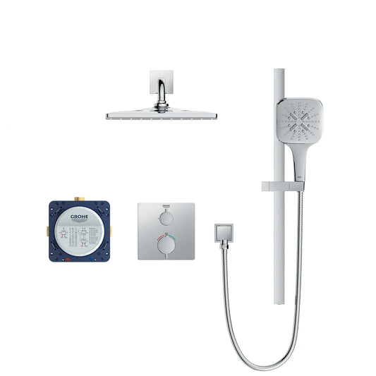 GROHE 1030690000 Rainshower Sq Two Handle Thm Shower Sys Ca