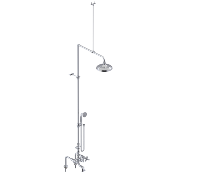 RUBINET 2DHXL Hexis Deck Mount Tub & Shower with Hand Held Shower