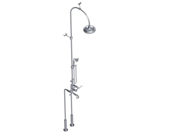RUBINET 2FFML Jasmin Floor Mount Tub & Shower with Hand Held Shower