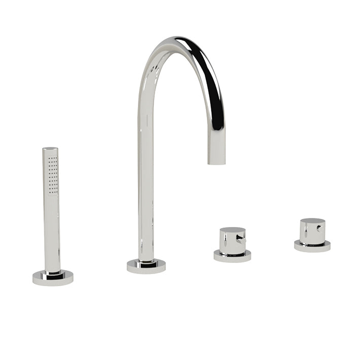 CABANO 36306 4 Piece thermostatic deck mount tub filler with hand spray Main image