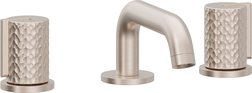 California Faucets 3902H  Jalama  8" Widespread Lavatory Faucet - Low Quad Spout with ZeroDrain and Hammered Cylinder Handle
