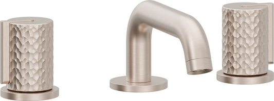 California Faucets 3902H  Jalama  8" Widespread Lavatory Faucet - Low Quad Spout with ZeroDrain and Hammered Cylinder Handle