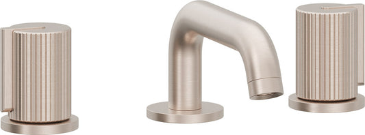 California Faucets 3902P  Jalama  8" Widespread Lavatory Faucet - Low Quad Spout with ZeroDrain and Pinstripe Cylinder Handle