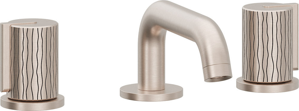 California Faucets 3902RI  Jalama  8" Widespread Lavatory Faucet - Low Quad Spout with ZeroDrain and Rivulet Intaglio Cylinder Handle