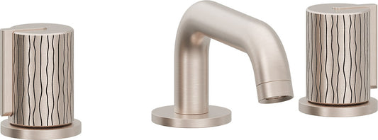 California Faucets 3902RI  Jalama  8" Widespread Lavatory Faucet - Low Quad Spout with ZeroDrain and Rivulet Intaglio Cylinder Handle