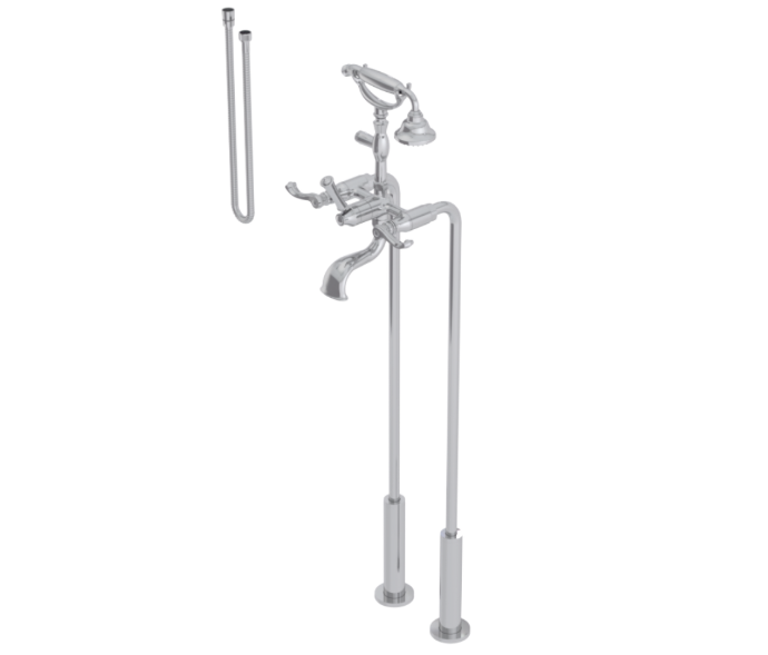RUBINET 3FETL Etruscan Floor Mount Tub filler with hand held shower