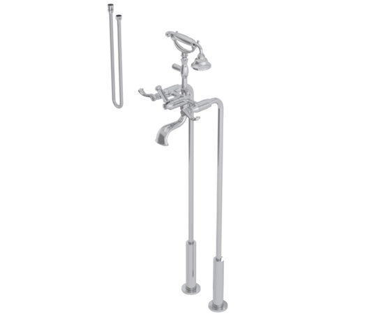 RUBINET 3FETL Etruscan Floor Mount Tub filler with hand held shower