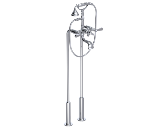 RUBINET 3FHXL Hexis Floor Mount Tub Filler with Hand Held Shower
