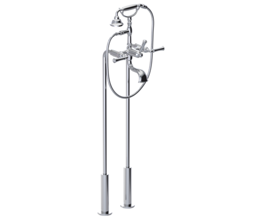 RUBINET 3FRVL Raven Floor Mount Tub Filler with Hand Held Shower