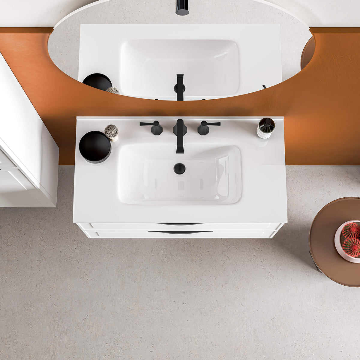 STONETOUCH 3POR36 Porto 36'' Porcelain Vanity Top- 3 Holes Main image