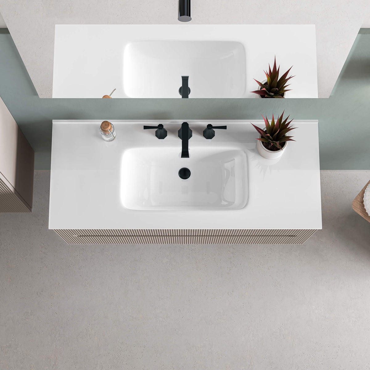 STONETOUCH 3POR48 Porto 48'' Porcelain Vanity Top - 3 Holes Main image