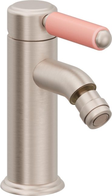 CALIFORNIA FAUCETS 6004-1-PP Del Mar Single Hole Bidet - Pink Porcelain Handle