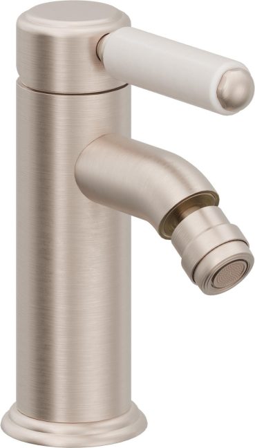 CALIFORNIA FAUCETS 6004-1-WP Del Mar Single Hole Bidet - White Porcelain Handle