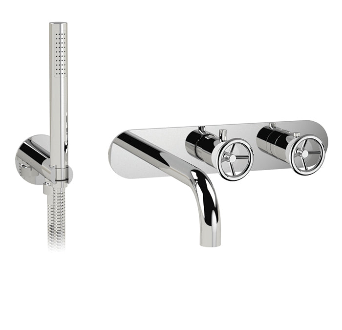 CABANO 60341RT Thermostatic wall mount tub faucet with spray Main image